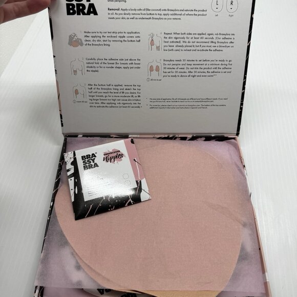 BrassyBra Adhesive Bra Lift Tape DD-DDDD Vanilla 3 Sets + Nipple Covers Waterpro - Picture 4 of 6